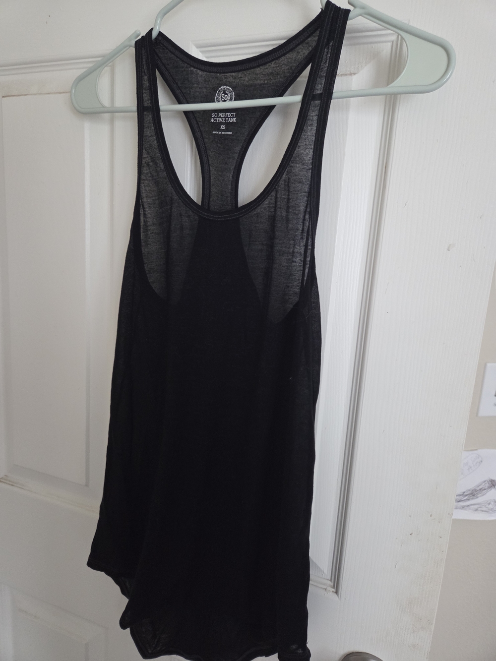 SO Black Racerback Sheer Tank Top